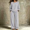 Women's Trendy Casual Neck Sweatshirt and Pants Set for Fall Winter, Comfortable Two Piece Outfit