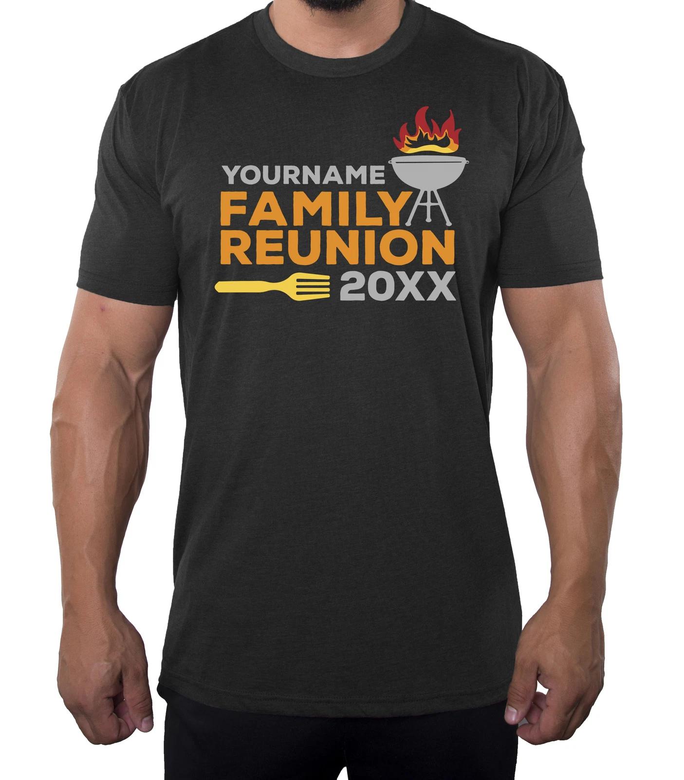 Flame on Grill with Custom name and date-Family Reunion Men s T-Shirts L