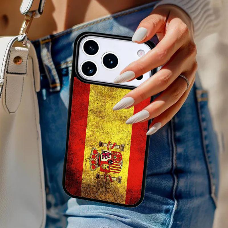 Spain Spanish Flag Phone Case For iPhone 17 Air 14 15 13 12 Max Cover For Apple 16e 11 Pro Max Plus Coque