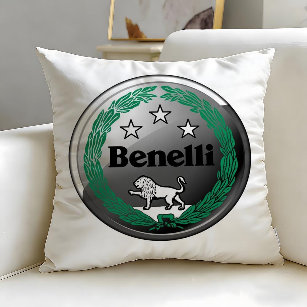 classic motorcycle brand Benelli Cushion Cover Soft EasyWash Pillow Case Versatile for Couch Bed Travel and Office
