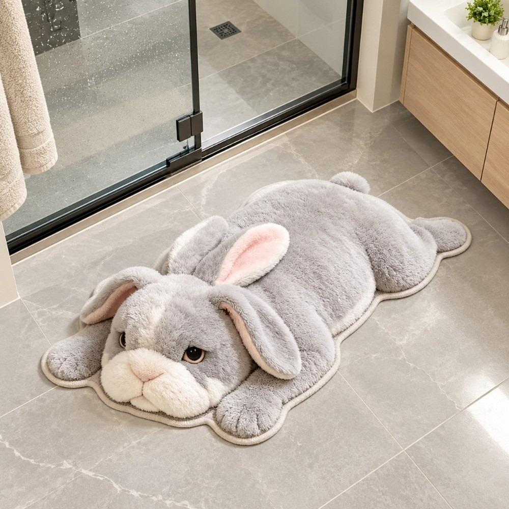 Faux Cashmere Animal Shaped Rug Absorbent Bathroom Doormat Bedroom Floor Mat Entryway Decor
