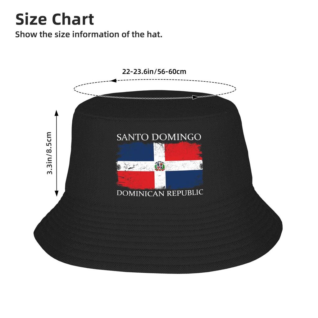 Woman Bucket Hat Domingo Dominican Republic Flag Spring Picnic Headwear Lightweight Outdoor Sports Fisherman Cap Ispoti Hat