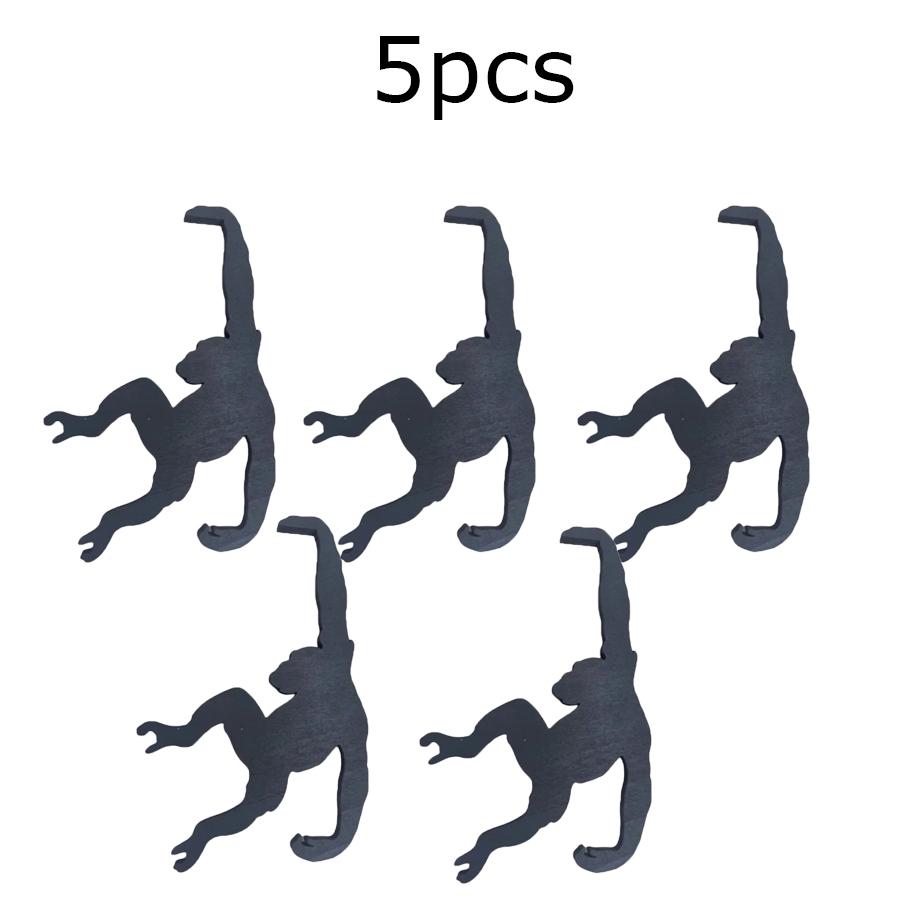 New Kitchen Wall Door Metal Hook Key Hanger Cat Tail Monkey Shaped Decor Holder Clothes Storage Rack Seamless Hook Tool