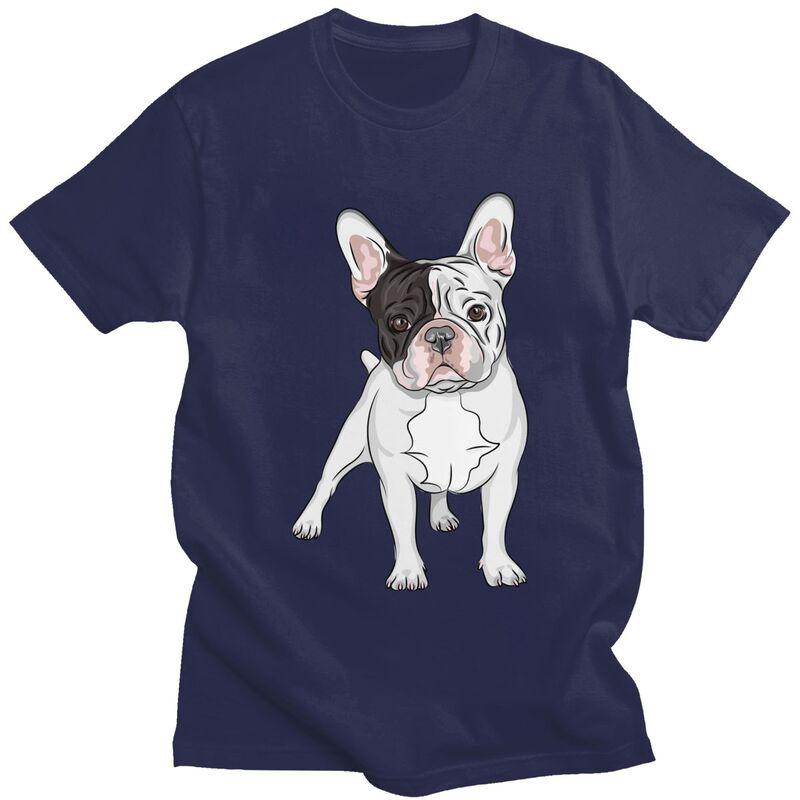 Custom Mens French Bulldog T Shirts Short Sleeve Cotton Tshirt Classic Tshirt Leisure Frenchie Dog Tees Loose Fit Clothes