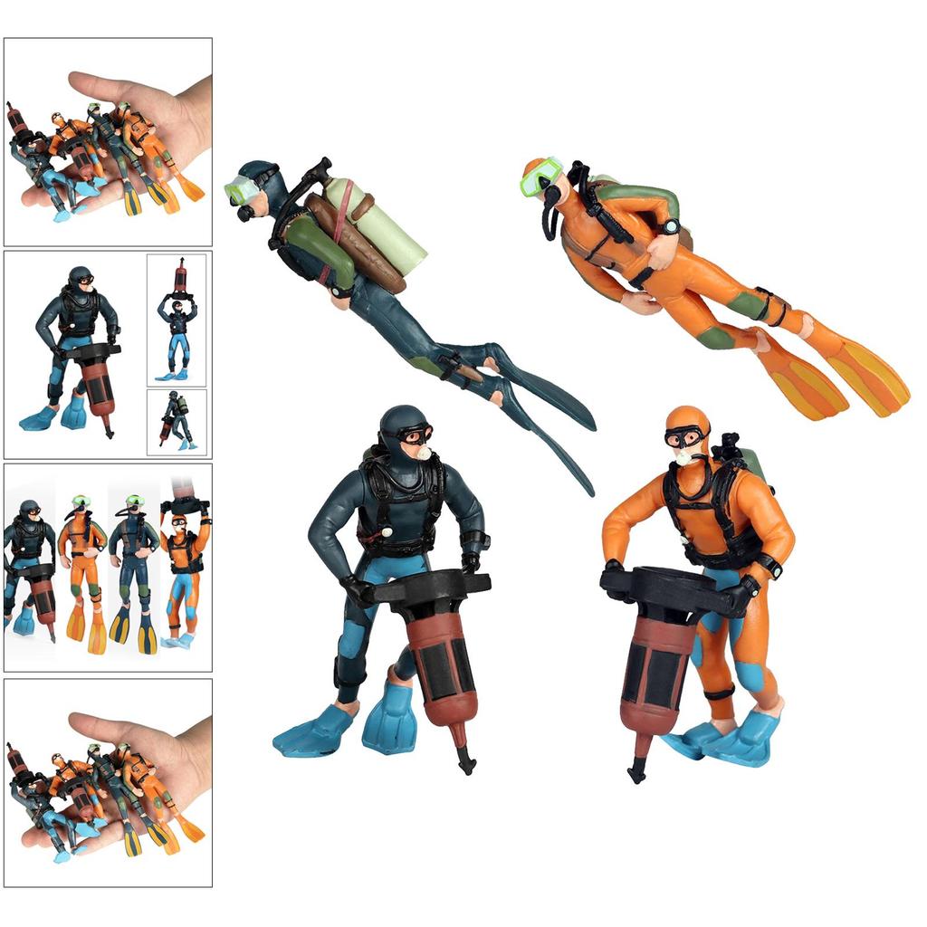 Miniature Diver Action Figure Scene Ornaments Oceans Pavilion Aquarium Decoration Accessories 3D