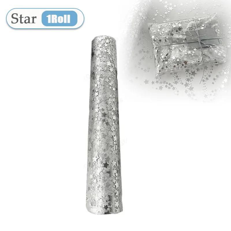 1-10Rolls Silver Star Packaging Mesh Handmade Account Gift Packaging Decoration DIY Packaging Premium Feel Mesh Scrapbook Paper