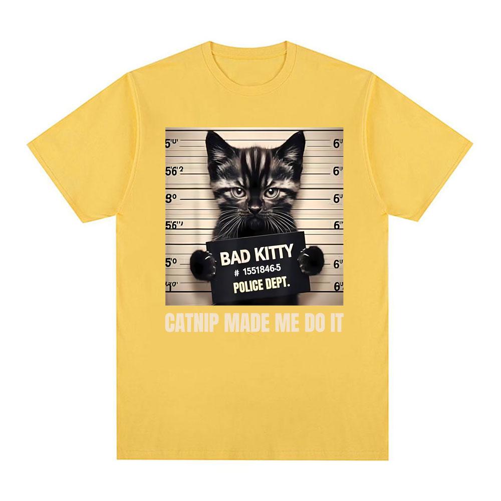 Mugshot for Cat Lover Cat Mom Cat Dad Graphic Tee Shirt Unisex Women Short Sleeve Cotton T Shirts Fashion Gothic T-shirt Streetwear