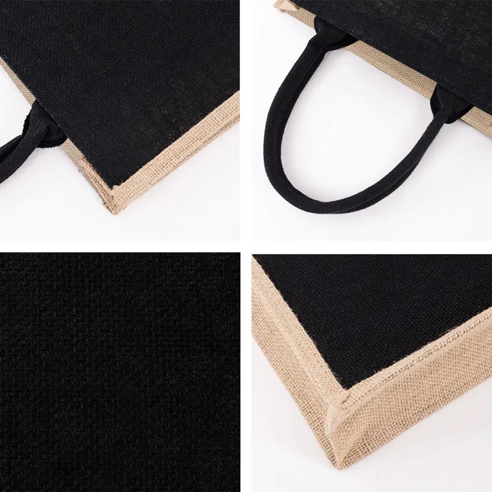 Burlap Shopping Bags Vintage Jute Imitation Sacks Linen Bag Beach Laminated Bag Teacher Series Reusable Grocery Storage Pounch