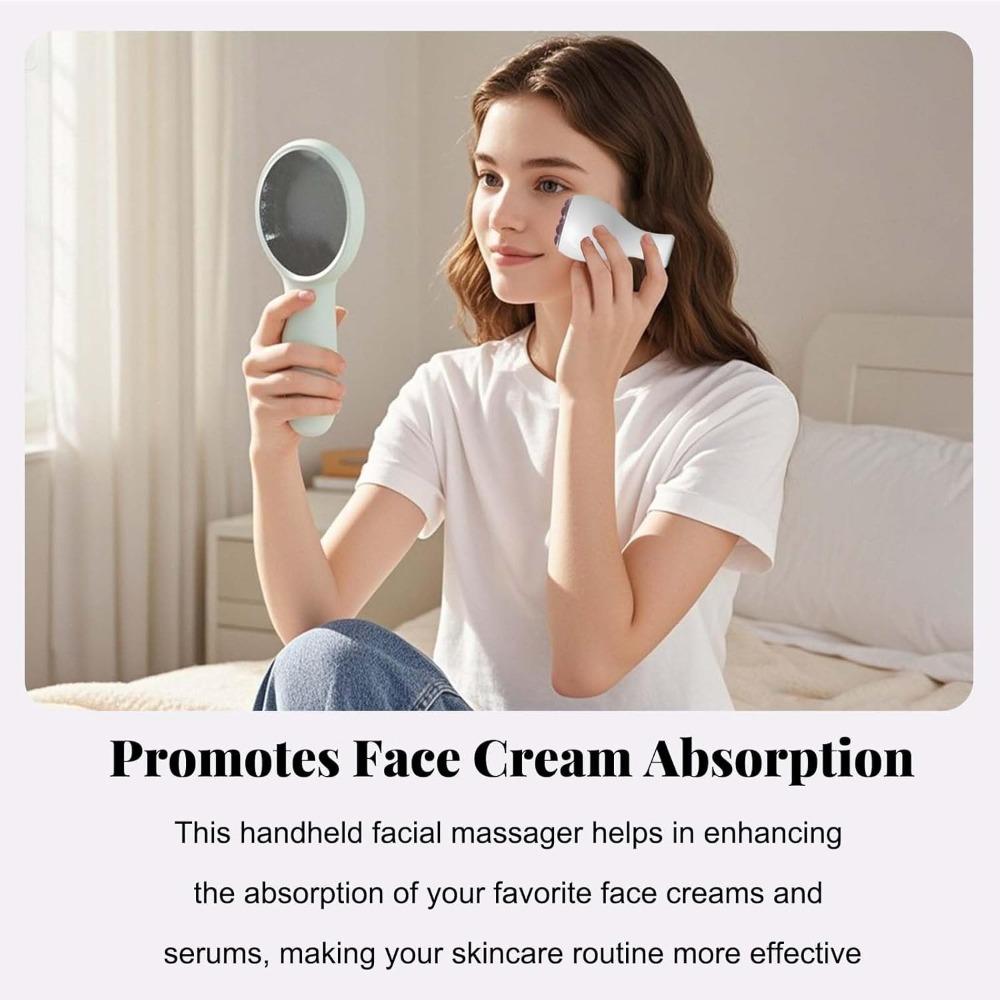 Handheld Face Roller 7 Jade Beads Facial Massager Skin Tighten Lifting Promotes Face Cream Absorption Portable Comfortable Grip
