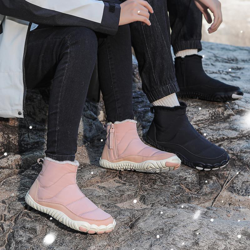 Women's Plush Snow Boots Men's High-top Cotton Shoes Warm Short Boots Non-slip Winter Hiking Shoes