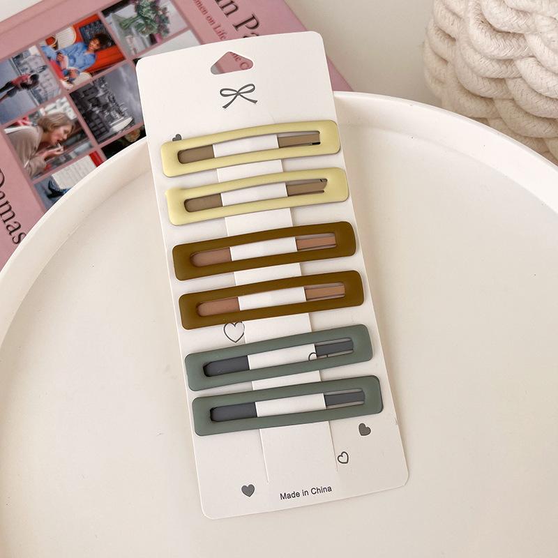 6Pcs Candy Color Wavy Hair Clip Women High-end Bangs Clip New Frosted BB Clip Simple Fresh Hairpin Girl Hair Accessories