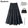 Gentle Breeze Maxi Chiffon Midi A-Line Skirt for Women Summer New Arrivals Casual Over-the-Knee Ruffles Dress