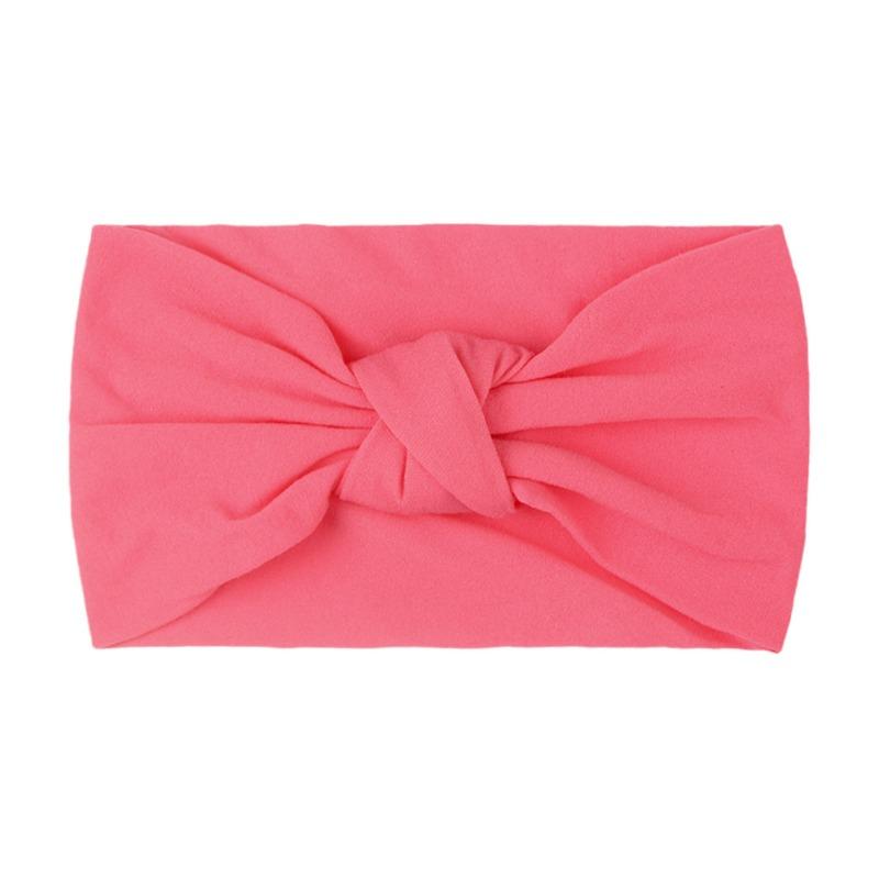 Summer Children's Headgear Baby Solid Color Nylon Knotted Wide Edge Headband Soft Double Knotted Headband