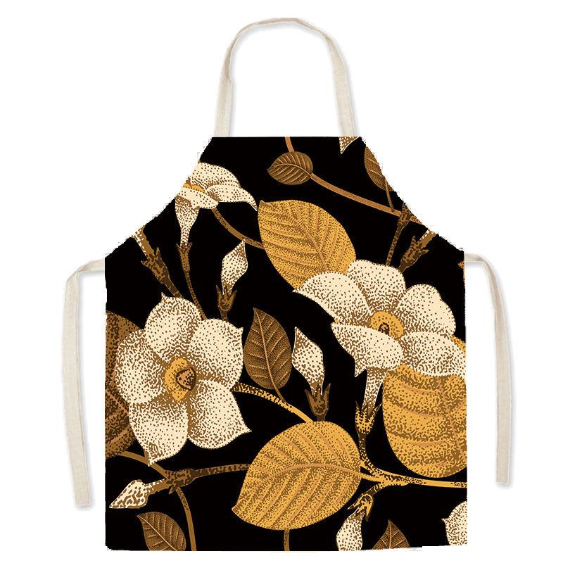 Pastoral Style Floral Series Kitchen Sleeveless Apron Color Floral Linen Apron Parent-Child Children'S Apron