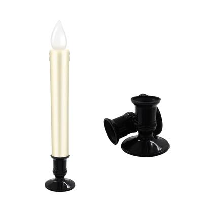 12Piece Black Candlestick Holders Plastic Pillar Candle Stand for Flameless LED Candle Stand Festives Parties Decoration