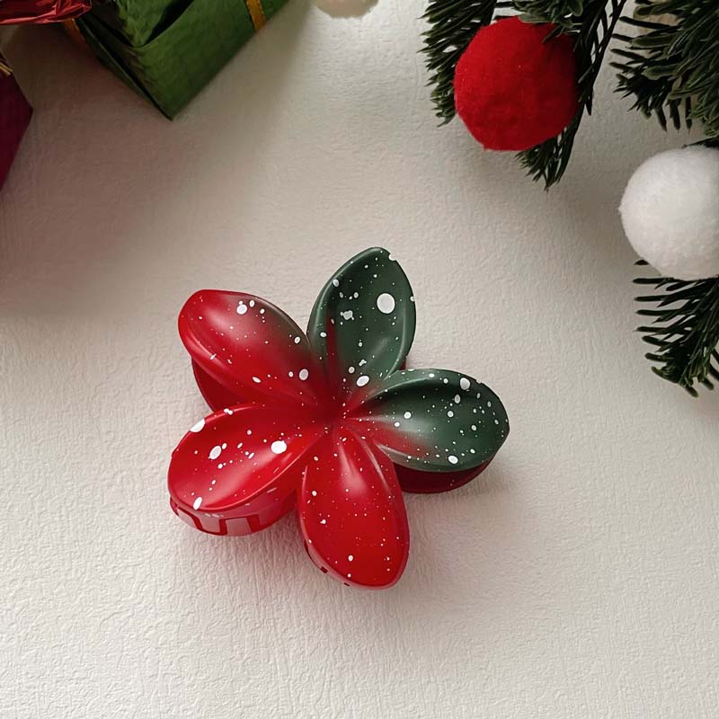 

Fashion Christmas Acrylic Hair Claws for Women Girls Sweet Snowflake Print Shark Clamp Hair Clip Headdress Hair Accessories Gift