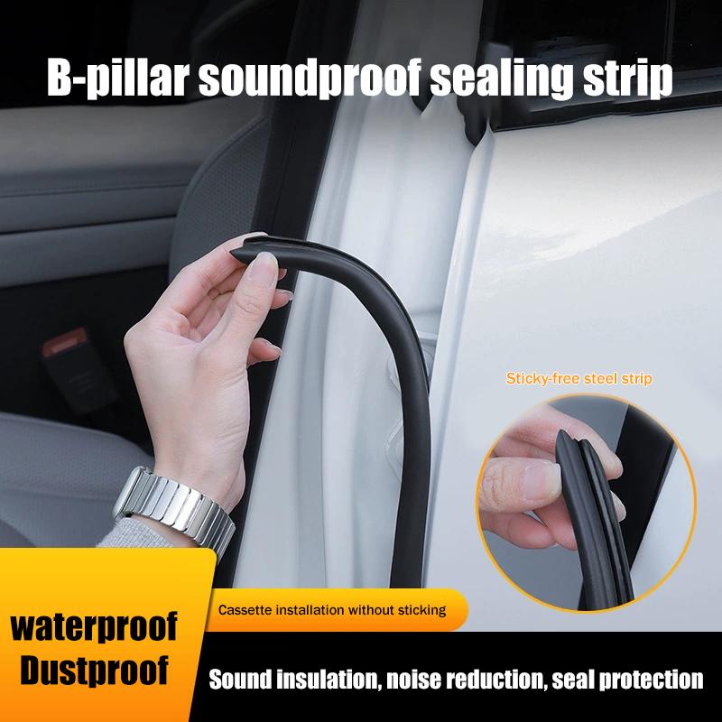 2pcs Car B pillar Sealing Strip Steel Bar Enhanced Door Edge Gap Dustproof and Sound Insulation for Sedan SUV