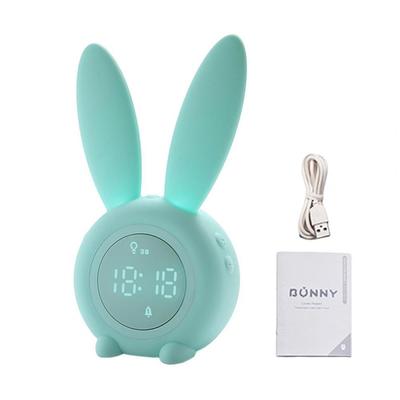 Sveglia con Funzione Snooze Ricaricabile Sveglia per Bambini Dimmerabile Design Carino a Forma di Coniglio Tocco per Mettere in Pausa Orologio per Camere da Letto
