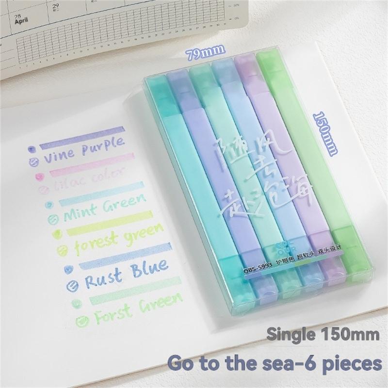 Doppelendiger Textmarker 6/12 Farben Doppelspitzen-Textmarker für Scrapbooking Notizbuch Journal Ausmalen