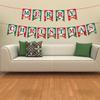 Cartoon Santa and Reindeer Christmas Flag Ornaments for Parties