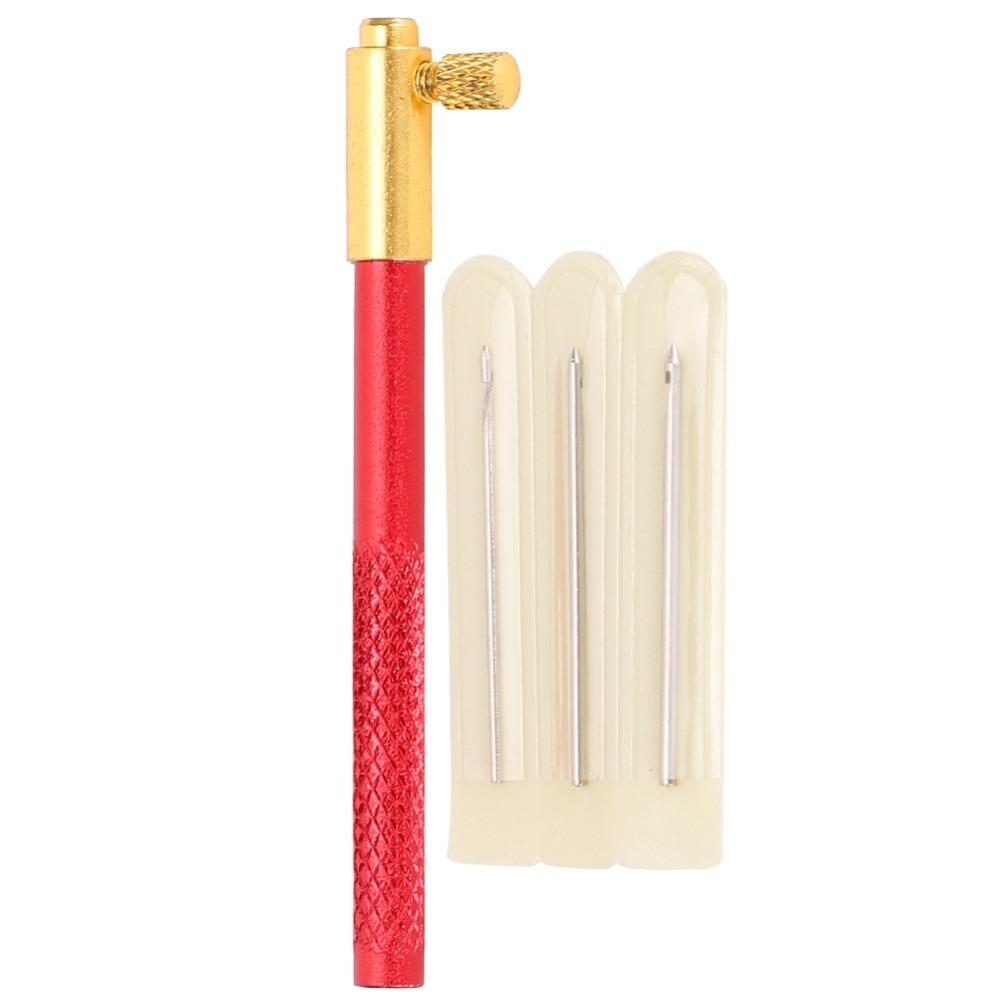 Three Needles Tambour Embroidery Hook Wooden Handle French Embroidery Needle Beadwork Crafting