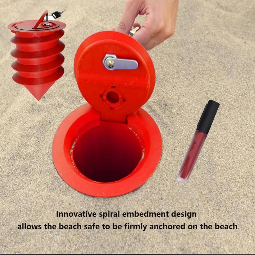 Beach Sandbox, Beach Safety Storage Box, And Sandproof Spiral Design, Can Store Mobile Phones, Wallets, Sunglasses, Suitable For Swimming, Traveling