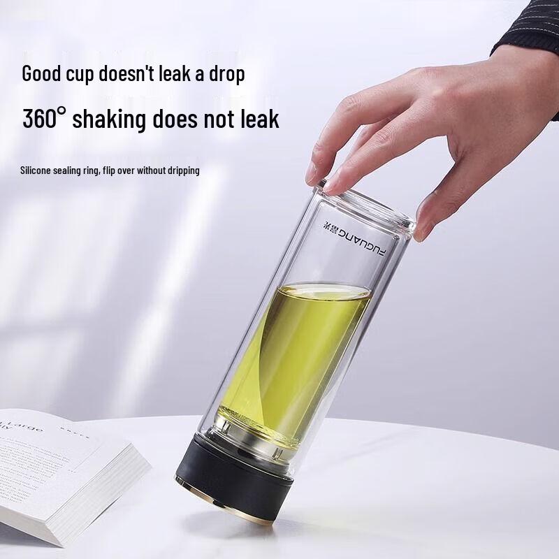 FUGUANG G2116 Double-Layer Glass Tea Infuser Water Bottle