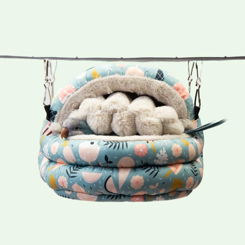 Warm Winter Bird Bed Hideaways for Parakeets Budgies Cockatiels Conures Soft and Comfortable Bird Cave Bed