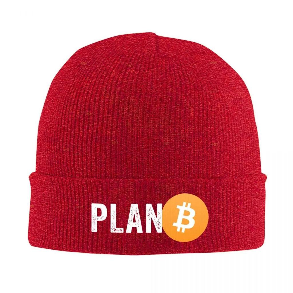 Bitcoin Crypto Currency Plan B Knitted Hat Women's Men's Skullies Beanies Winter Hat Acrylic Warm Melon Cap