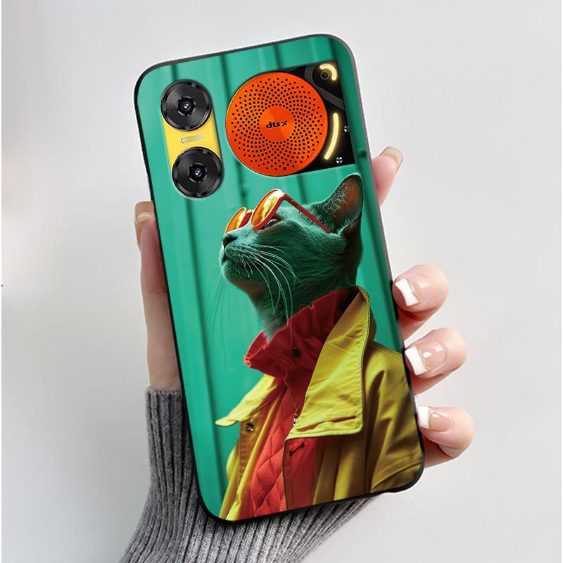 Custodia per Telefono Per ZTE Nubia Music 2 Custodia Z2460 Z2353 Estetica Gatto Carino Astronauta Nera Morbida TPU Silicone Copertura Protettiva Integrale