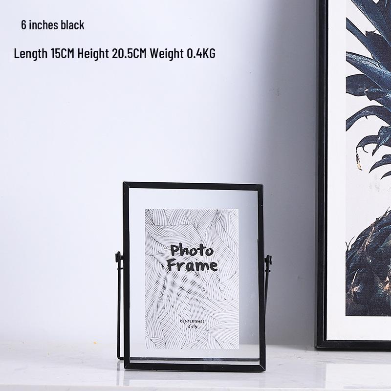 Nordischer Stil Geometrischer Metall-Glas-Fotorahmen für Trockenblumen - DIY Geprägte Pflanzen specimen Anzeige, Kreatives Gold, Größen 4x6 & 7 Zoll