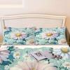 Comforter 3Pcs Daisy Flower Floral Botanical Fresh Nature Theme Bedding Set Suitable For Decoration Bedroom Living Room