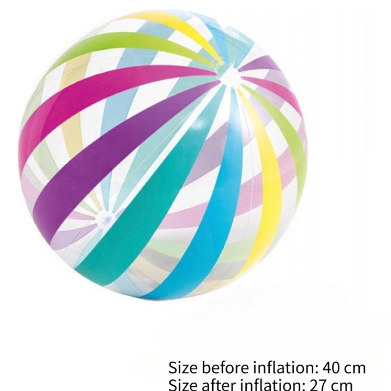 1 pièce 15,35 pouces/40 cm Ballon de Plage Gonflable Rayé Coloré Transparent Jouet de Piscine pour Jeux d'Eau Fête d'Été Jeux de Plage en Plein Air