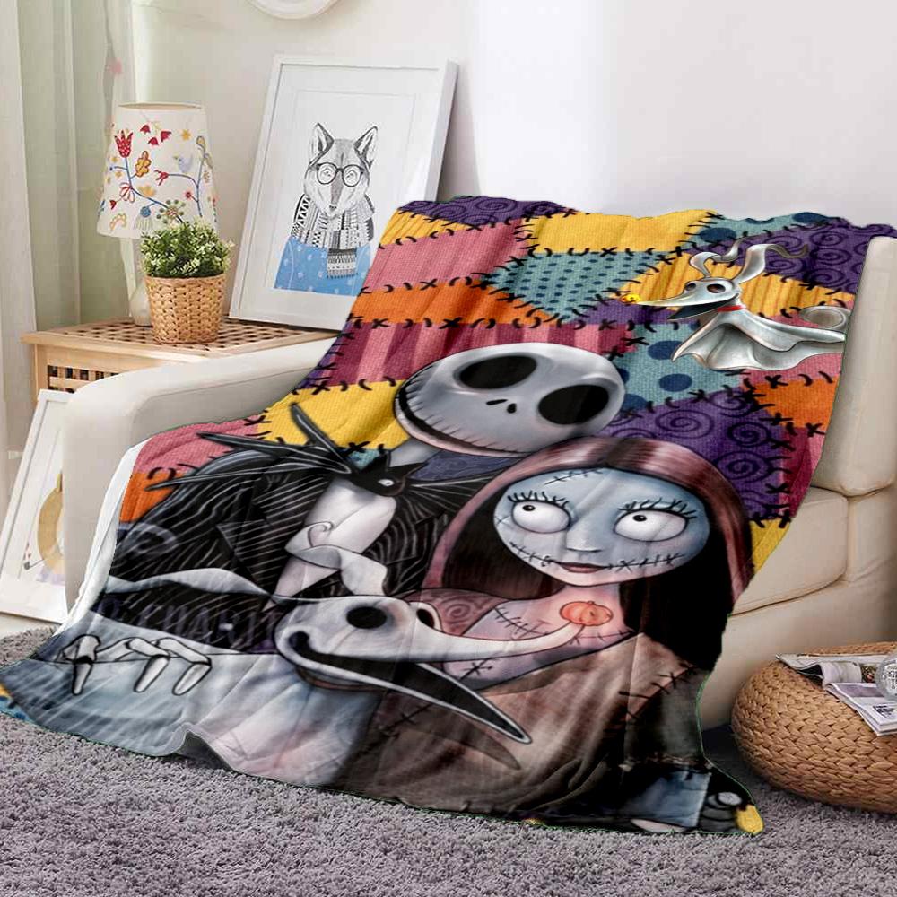 Nightmare Before Christmas Flannel Blanket Throw Blanket Soft Warm Sofa Bed Camping Home Decor Unique Christmas Gift C9211566