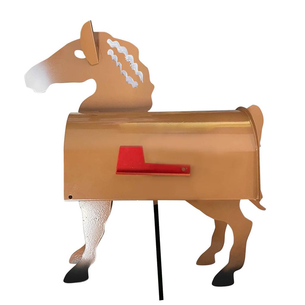 Neuer einzigartiger Briefkasten mit Pferd, Kuh, Huhn, Briefkasten mit lustigen Tieren, handgefertigte, individuelle, wetterfeste Briefkastenskulpturen, Briefkasten mit kreativem, personalisiertem Design