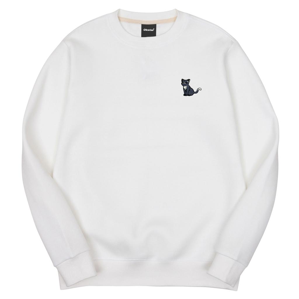 OKSTAR Happy Cat Embroidered Double-Sided Sweatshirt (Type C)