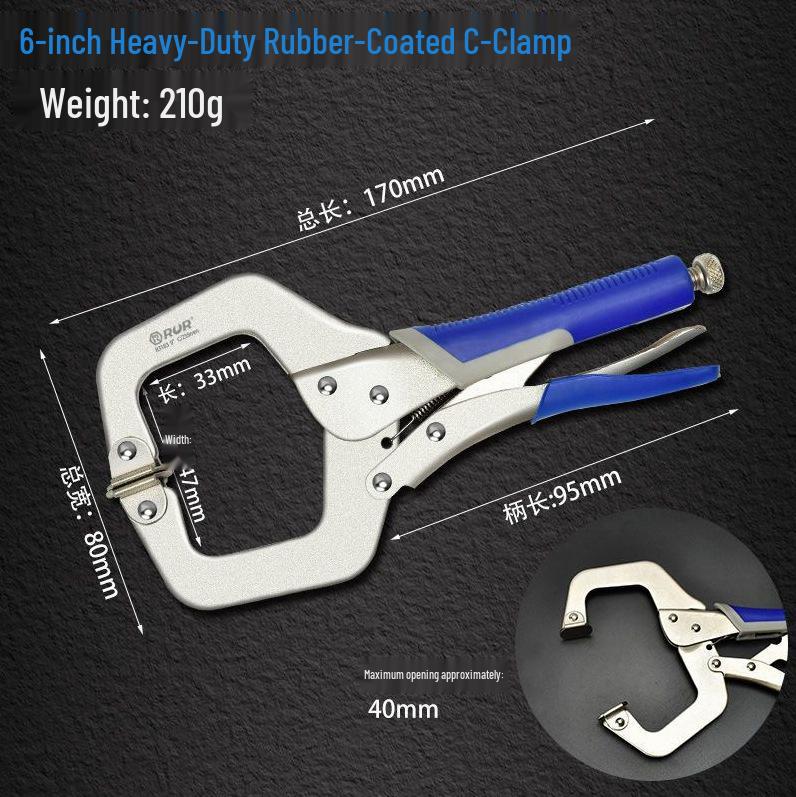 German Industrial High-Leverage Pliers & Heavy-Duty C-Clamp for Wood