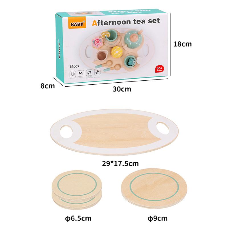 Wooden Tea Set For Little Girls Wooden Toys Toddler Tea Set Play Kitchen Accessories For Kids Pretend Play Food Tea Party Toys
