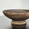 Wabi-sabi Handmade Wooden Fruit Bowl - Retro Log Style Ornament for Living Room, Guesthouse, or Hotel Decor and Storage.