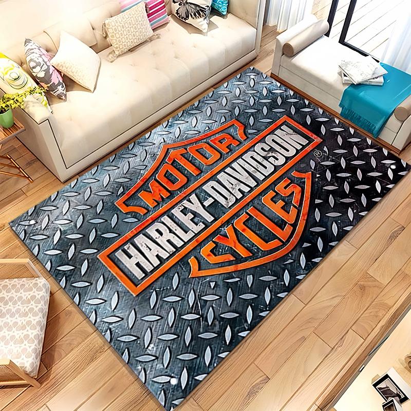 Tappeto Antiscivolo Area Tappeto Morbido per Soggiorno H-Harleys Racing Moto Camera da Letto Stanza dei Giochi Bambini Divano, Zerbino Decorazione Casa Regalo
