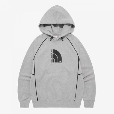 The North Face Nm5pq50j White Label Dome Logo Hoodie Pullover Melange Grey