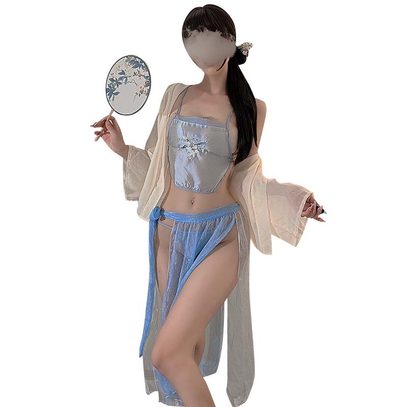 Fun Cheongsam Underwear Belly Pocket Exposed Hanfu Royal Sister Sexy Stunner Fun Breast Pajamas