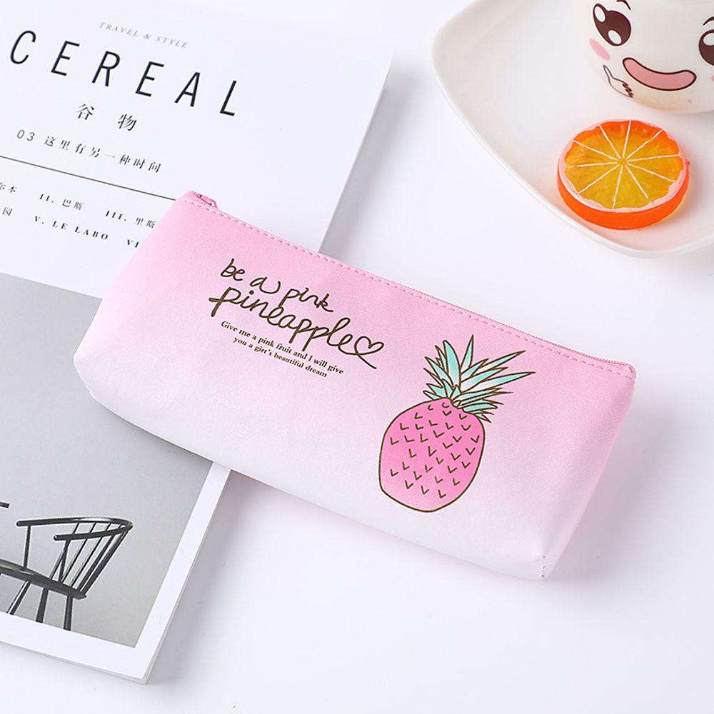 

Supplies Student Stationery Waterproof Storage Bag Pineapple Pencil Bag Pu Pencil Case Pen Bag 01