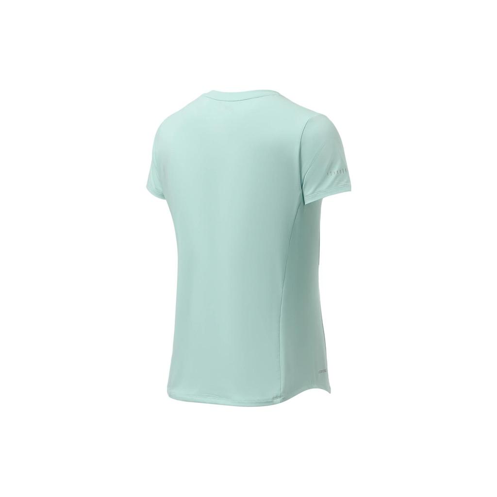 Li Ning Training Series Solid Color Ice Feel Comfortable Round Neck Pullover Short Sleeve T-Shirt Women Tops Light-Blue ATSR334-3