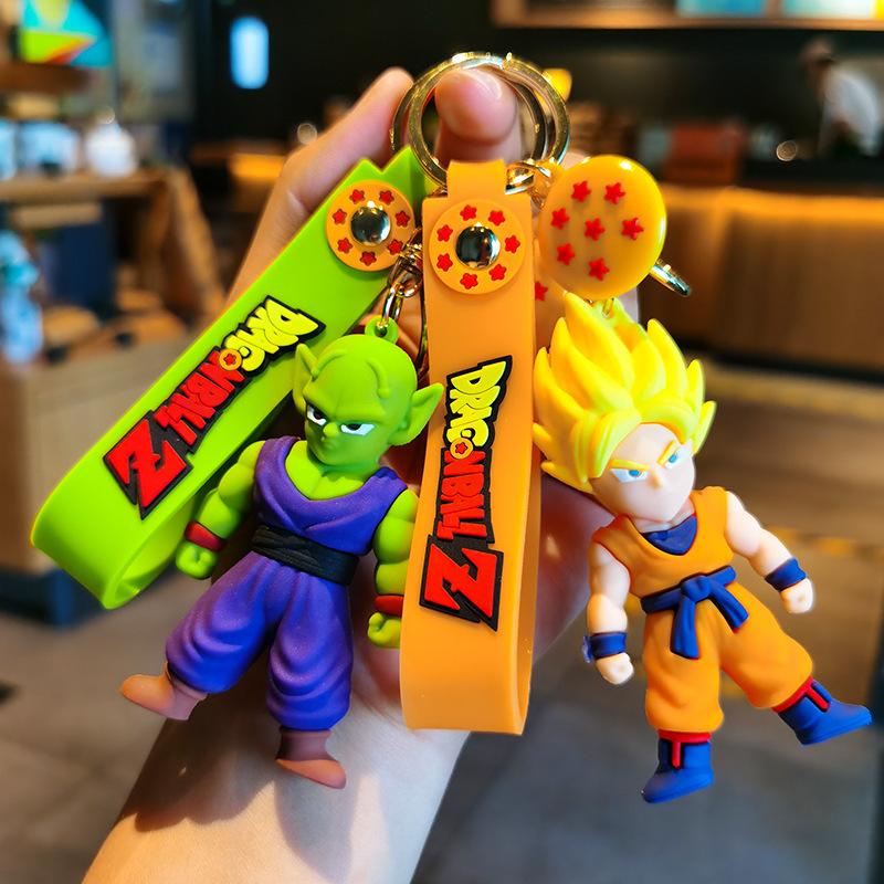 Anime Dragon Ball SonGoku Keychain Jewelry Son Goku Vegeta Piccolo Action Figures for Bag decoration