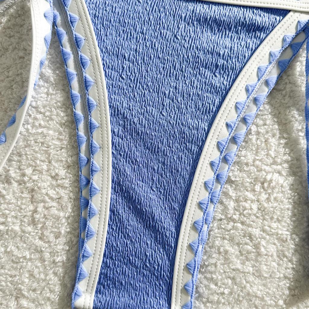 Women's Multicolor Solid Color Swimsuit - Sexy Ins Style Bikini for the Beach