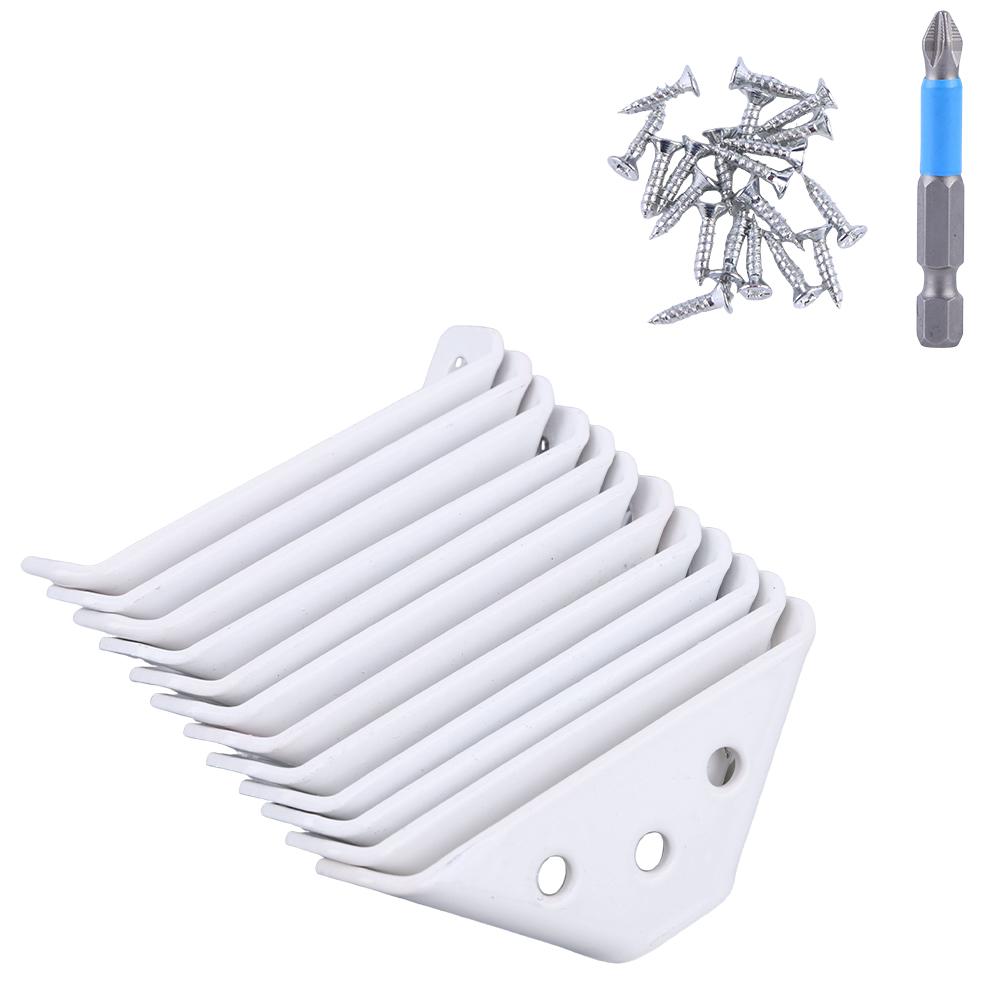 12 PCS Triangular Support Brackets with Screws Cabinet Support Fixing Frame for Wood Furniture Drawer Cabinet Table and Chair