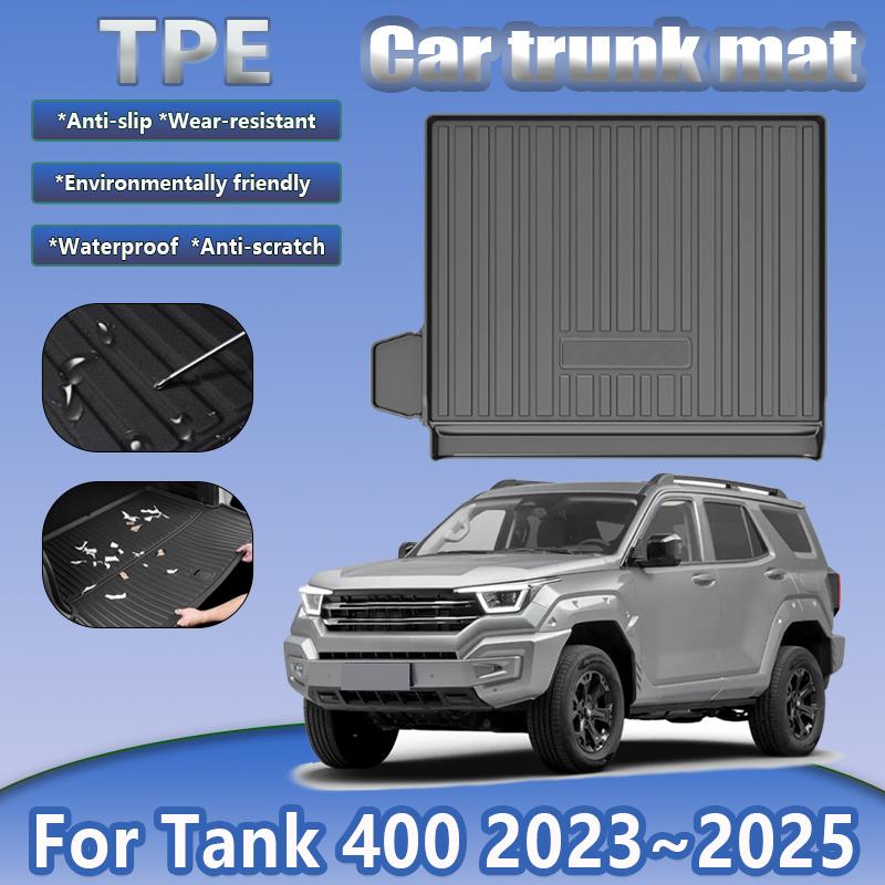 TPE Car Trunk Mat For GWM Tank 400 2023 2024 2025 Anti-dirty Waterproof Rubber Material Boot Trunk Pad Carpet Auto Accessories