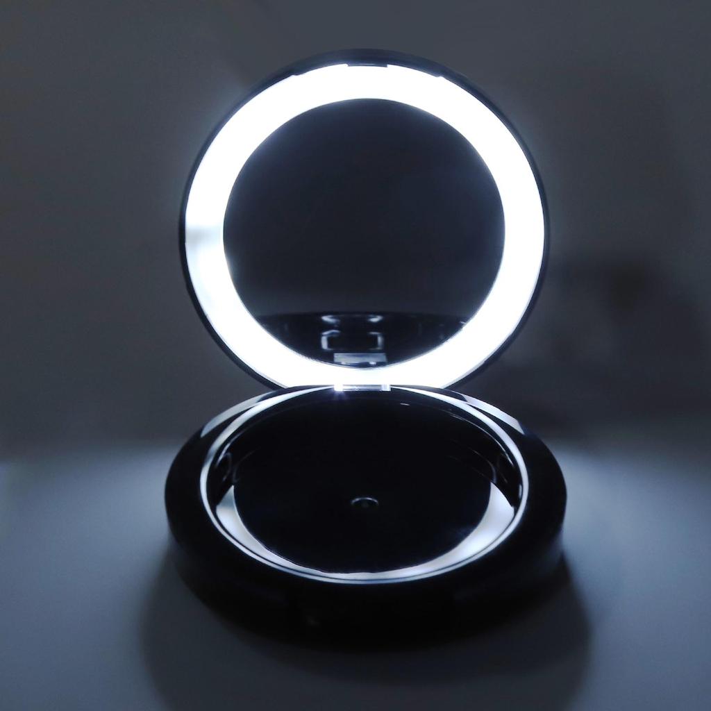 Cushion Foundation Case LED Light Round Mirror Compact Internal Case Cosmetic Empty Package