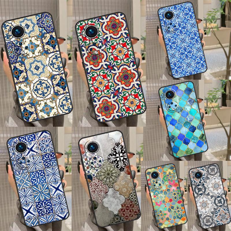 Moroccan Tiles Pattern Case For Honor Magic 5 Pro 10 50 70 90 Lite X7 X8 X9 X6a X7a X8a X9a Magic 4 Lite Coque